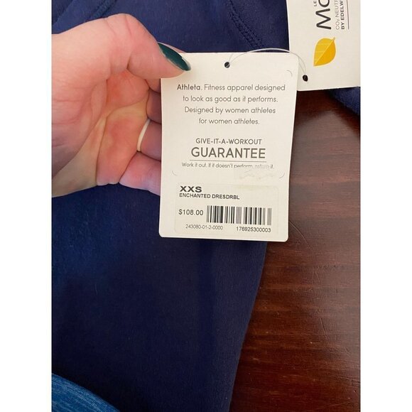 NWT Athleta Navy Blue Enchanted Sweatshirt Dress-XXS - Picture 3 of 5